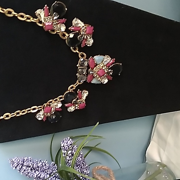 J. Crew Statement Necklace Gold-tone Cubic Zirconia, Lucite - Picture 4 of 7